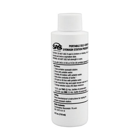 Sas Safety PRESERVATIVE 4 OZ FOR EYEWASH STATION SA5136-01